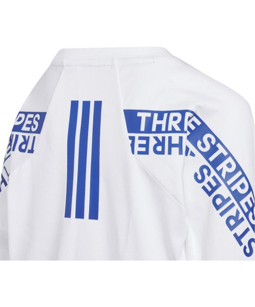 adidas（アディダス）の「adidas/アディダス 長袖 Tシャツ ロンT キッズ ワーディングパック ルーズフィット シングルジャージー W6496（Tシャツ/カットソー・キッズ・ホワイト×ブルー/ブラック×ホワイト・130cm/140cm/150cm/160cm）」の7枚目の写真