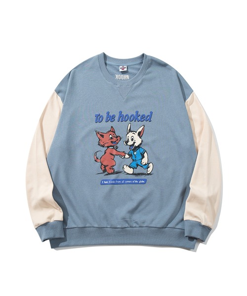 セール】HOOK -original- キャラクタープリント クルーネック