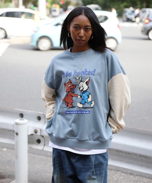 HOOK(フック)の「HOOK -original- キャラクタープリント クルーネックスウェット(スウェット・メンズ・ライトブルー/ブルー・X-LARGE/LARGE/MEDIUM)」の20枚目の写真