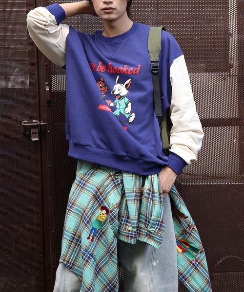 HOOK(フック)の「HOOK -original- キャラクタープリント クルーネックスウェット(スウェット・メンズ・ライトブルー/ブルー・X-LARGE/LARGE/MEDIUM)」の13枚目の写真