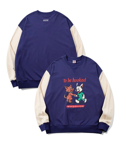HOOK(フック)の「HOOK -original- キャラクタープリント クルーネックスウェット(スウェット・メンズ・ライトブルー/ブルー・X-LARGE/LARGE/MEDIUM)」の3枚目の写真