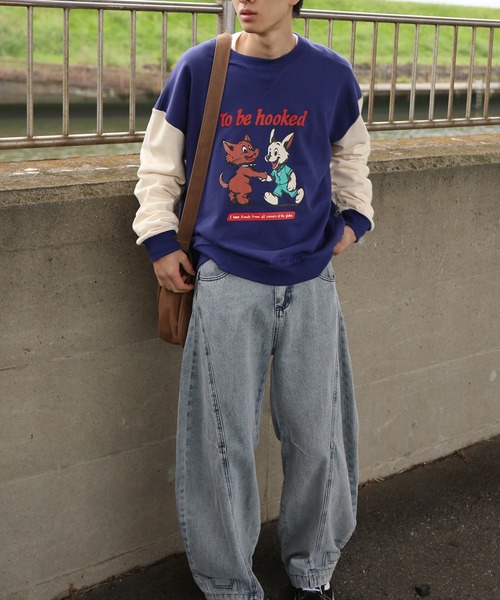 HOOK(フック)の「HOOK -original- キャラクタープリント クルーネックスウェット(スウェット・メンズ・ライトブルー/ブルー・X-LARGE/LARGE/MEDIUM)」の5枚目の写真