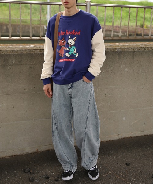 HOOK(フック)の「HOOK -original- キャラクタープリント クルーネックスウェット(スウェット・メンズ・ライトブルー/ブルー・X-LARGE/LARGE/MEDIUM)」の10枚目の写真