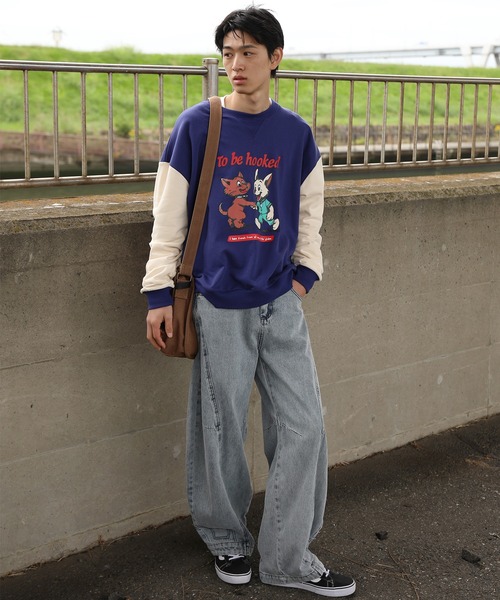 HOOK(フック)の「HOOK -original- キャラクタープリント クルーネックスウェット(スウェット・メンズ・ライトブルー/ブルー・X-LARGE/LARGE/MEDIUM)」の11枚目の写真