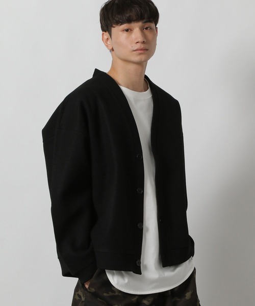 LAKOLE（ラコレ）の「カットメルトンカーデ長袖 / 572443（カーディガン/ボレロ・メンズ・ブラウン/ライトグレー/ブラック/ライトブルー・LARGE/MEDIUM）」の2枚目の写真