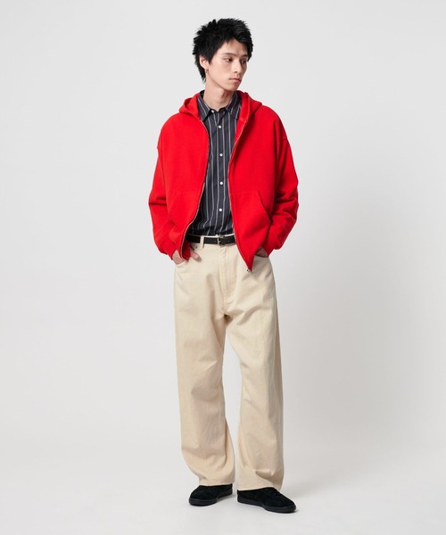 info. BEAUTY&YOUTH（インフォビューティアンドユース）の「【マルチサイズ】ツイスト デニム マチ付き ワイド テーパード パンツ（デニムパンツ・メンズ・ナチュラル/ブラック/インディゴブルー・マルチサイズ）」の19枚目の写真