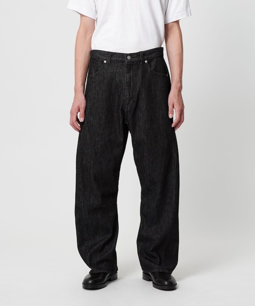 info. BEAUTY&YOUTH（インフォビューティアンドユース）の「【マルチサイズ】ツイスト デニム マチ付き ワイド テーパード パンツ（デニムパンツ・メンズ・ナチュラル/ブラック/インディゴブルー・マルチサイズ）」の21枚目の写真