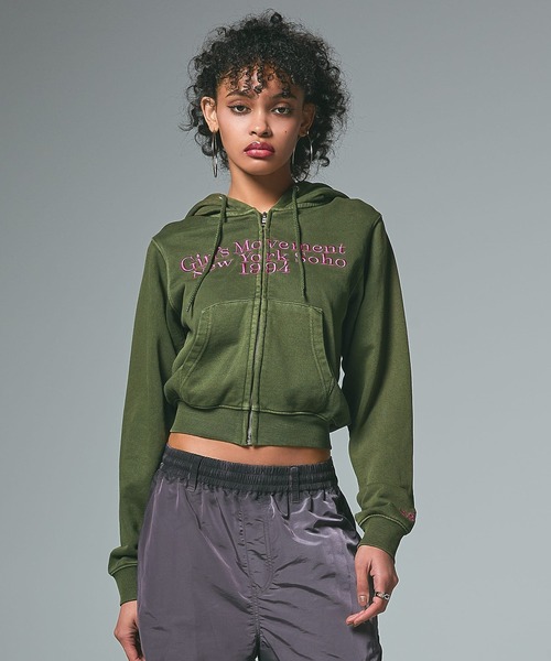 セール】COLOR SCHEME COMPACT ZIP UP HOODIE（パーカー）｜X-girl