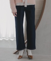 Petitjo | 小さいサイズ　すごく伸びるストレートデニム　低身長さん・小柄女性(デニムパンツ)