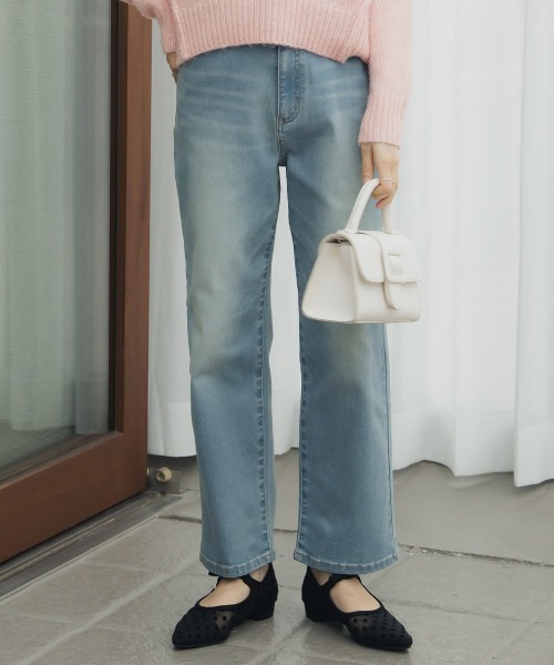 小さいサイズ すごく伸びるストレートデニム 低身長さん・小柄女性