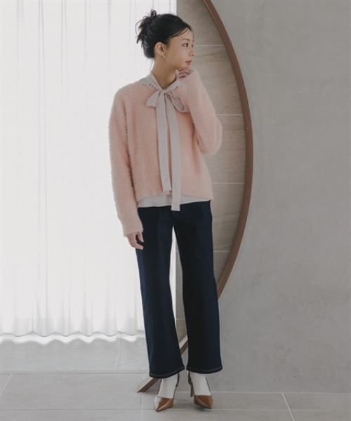 Petitjo（プッチージョ）の「小さいサイズ　すごく伸びるストレートデニム　低身長さん・小柄女性（デニムパンツ・レディース・ネイビー/ブルー・PM/PSS/PS/PL）」の3枚目の写真