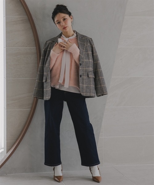 Petitjo（プッチージョ）の「小さいサイズ　すごく伸びるストレートデニム　低身長さん・小柄女性（デニムパンツ・レディース・ネイビー/ブルー・PM/PSS/PS/PL）」の6枚目の写真