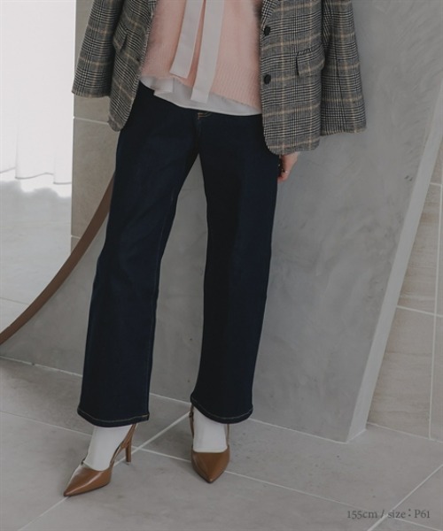 Petitjo（プッチージョ）の「小さいサイズ　すごく伸びるストレートデニム　低身長さん・小柄女性（デニムパンツ・レディース・ネイビー/ブルー・PM/PSS/PS/PL）」の16枚目の写真