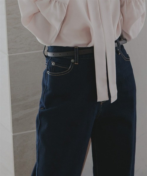 Petitjo（プッチージョ）の「小さいサイズ　すごく伸びるストレートデニム　低身長さん・小柄女性（デニムパンツ・レディース・ネイビー/ブルー・PM/PSS/PS/PL）」の17枚目の写真