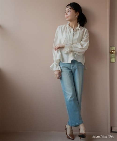 Petitjo(プッチージョ)の「小さいサイズ すごく伸びるストレートデニム 低身長さん・小柄女性(デニムパンツ・レディース・ネイビー/ブルー・PM/PSS/PS/PL)」の21枚目の写真