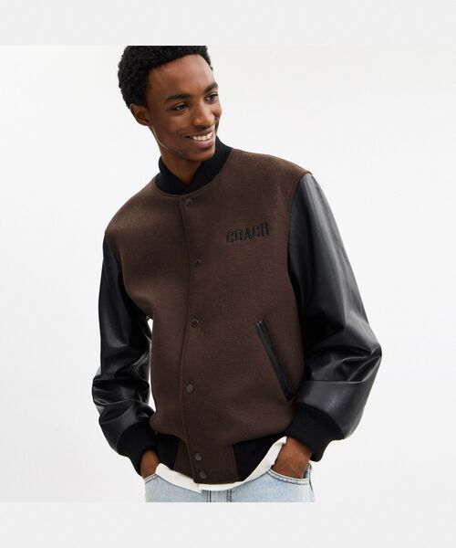 ウール ヴァーシティ ジャケット（ブルゾン）｜COACH（コーチ）の