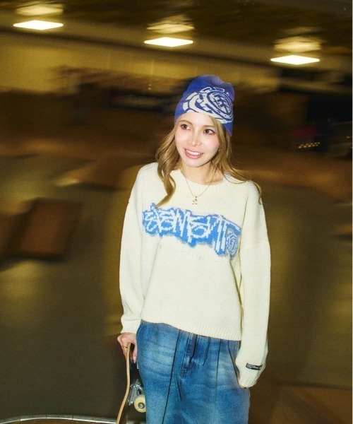 ELEMENT（エレメント）の「ELEMENT/エレメント ビーニー NO FOLD DOUBLE ICON BEANI BF022-989（ニットキャップ/ビーニー・メンズ・ブルー/スミクロ/イエロー・FREE）」の18枚目の写真