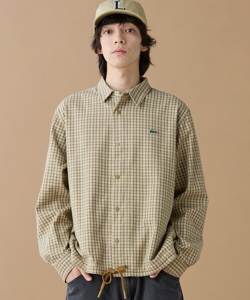 LACOSTE（ラコステ）の「オーバーサイズフィットチェックフランネルシャツ（シャツ/ブラウス・メンズ・ベージュ・38/39/41/40）」の4枚目の写真
