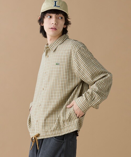 LACOSTE（ラコステ）の「オーバーサイズフィットチェックフランネルシャツ（シャツ/ブラウス・メンズ・ベージュ・38/39/41/40）」の5枚目の写真