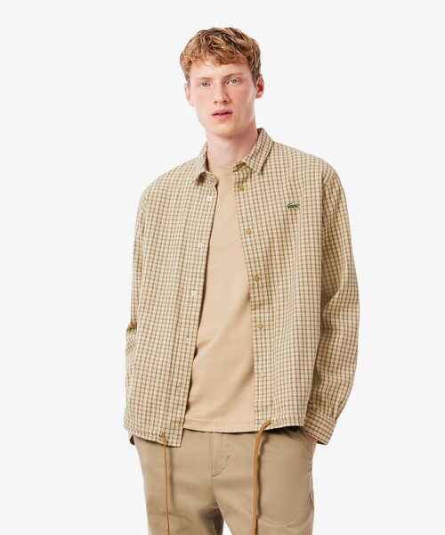LACOSTE（ラコステ）の「オーバーサイズフィットチェックフランネルシャツ（シャツ/ブラウス・メンズ・ベージュ・38/39/41/40）」の3枚目の写真