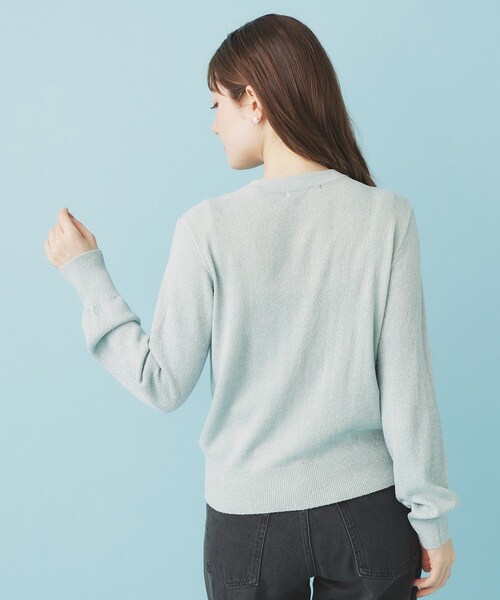 index（インデックス）の「ミニモールラメコンパクトクルーカーディガン/アンサンブル対応【洗濯機OK】（カーディガン/ボレロ・レディース・チャコールグレー/オフホワイト/グリーン系・36/38/40）」の22枚目の写真