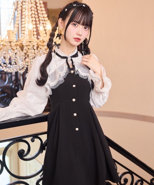 ROJITA（ロジータ）の「花柄シアーラッフルワンピース（ワンピース・レディース・ピンク/ブラック/ブルー・FREE）」の22枚目の写真