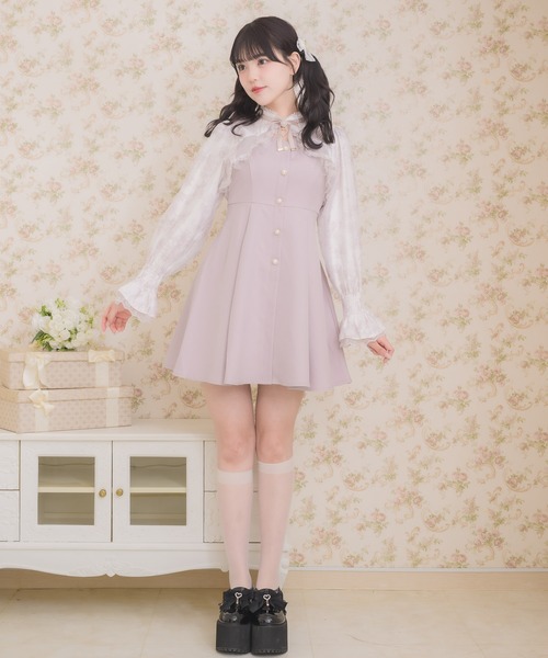 ROJITA（ロジータ）の「花柄シアーラッフルワンピース（ワンピース・レディース・ピンク/ブラック/ブルー・FREE）」の12枚目の写真