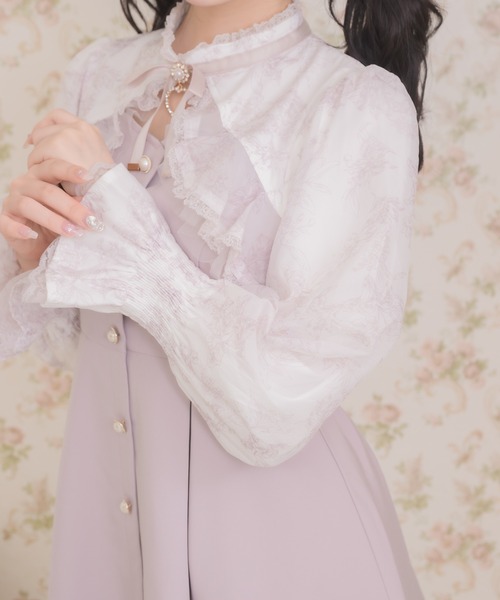 ROJITA（ロジータ）の「花柄シアーラッフルワンピース（ワンピース・レディース・ピンク/ブラック/ブルー・FREE）」の16枚目の写真