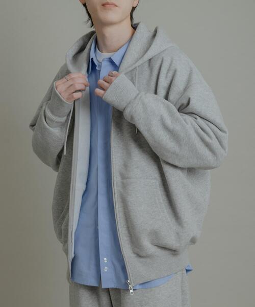 SENSE OF PLACE by URBAN RESEARCH（センスオブプレイスバイアーバンリサーチ）の「『ユニセックス』Wジップパーカー（パーカー・メンズ・グレー/ブラック/アイボリー/レッド・MEDIUM/LARGE）」の3枚目の写真