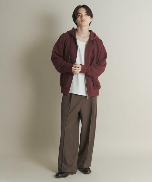 SENSE OF PLACE by URBAN RESEARCH（センスオブプレイスバイアーバンリサーチ）の「『ユニセックス』Wジップパーカー（パーカー・メンズ・グレー/ブラック/アイボリー/レッド・MEDIUM/LARGE）」の21枚目の写真