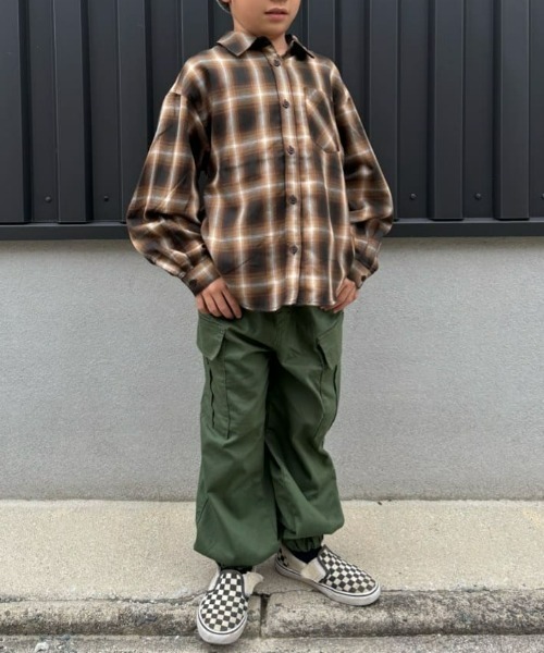 MPS（エムピーエス）の「MPS(エムピーエス)【キッズ】オンブレチェックシャツ（シャツ/ブラウス・キッズ・ブラック/ブラウン・130/140/150/160）」の12枚目の写真
