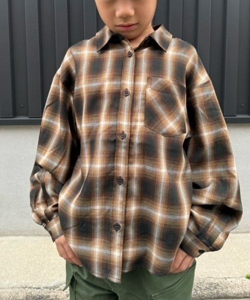 MPS（エムピーエス）の「MPS(エムピーエス)【キッズ】オンブレチェックシャツ（シャツ/ブラウス・キッズ・ブラック/ブラウン・130/140/150/160）」の16枚目の写真