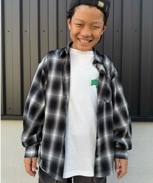 MPS（エムピーエス）の「MPS(エムピーエス)【キッズ】オンブレチェックシャツ（シャツ/ブラウス・キッズ・ブラック/ブラウン・130/140/150/160）」の10枚目の写真