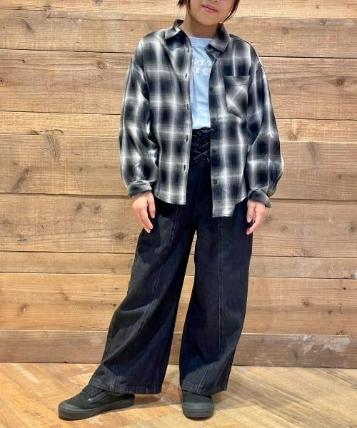 MPS（エムピーエス）の「MPS(エムピーエス)【キッズ】オンブレチェックシャツ（シャツ/ブラウス・キッズ・ブラック/ブラウン・130/140/150/160）」の6枚目の写真