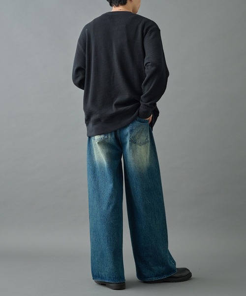 COLONY 2139（コロニートゥーワンスリーナイン）の「ワッフルヘンリーネック（Tシャツ/カットソー・メンズ・チャコールグレー/ブラック/ホワイト・MEDIUM/LARGE）」の22枚目の写真