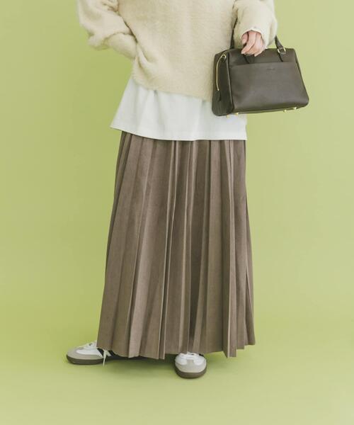 ITEMS URBANRESEARCH(アイテムズ アーバンリサーチ)の「フェイクスエードプリーツスカート(スカート・レディース・モカ/ブラック/ライトベージュ/カーキ/ブラウン系その他/ベージュ系その他・FREE)」の3枚目の写真