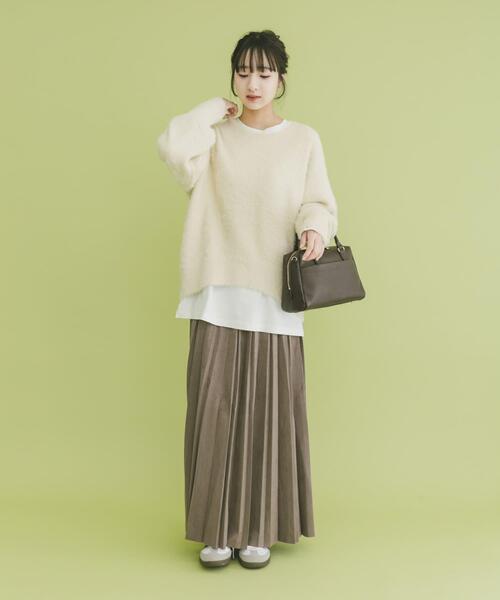 ITEMS URBANRESEARCH(アイテムズ アーバンリサーチ)の「フェイクスエードプリーツスカート(スカート・レディース・モカ/ブラック/ライトベージュ/カーキ/ブラウン系その他/ベージュ系その他・FREE)」の15枚目の写真