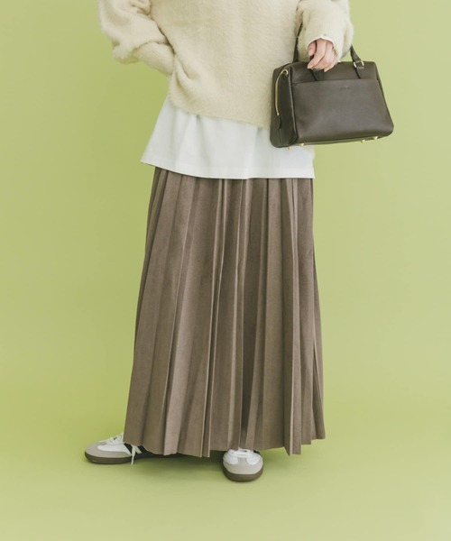 ITEMS URBANRESEARCH(アイテムズ アーバンリサーチ)の「フェイクスエードプリーツスカート(スカート・レディース・モカ/ブラック/ライトベージュ/カーキ/ブラウン系その他/ベージュ系その他・FREE)」の4枚目の写真