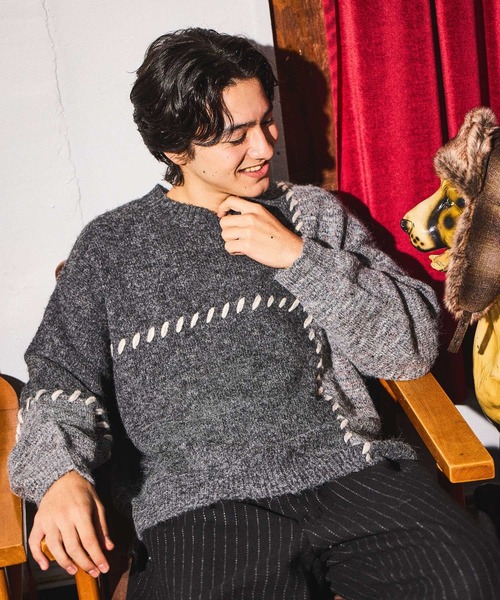 かがりステッチニットプルオーバー（ニット/セーター）｜niko and