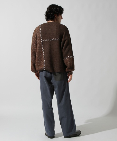 niko and...(ニコアンド)の「かがりステッチニットプルオーバー(ニット/セーター・メンズ・ブラウン/チャコール/アイボリー・MEDIUM/LARGE)」の11枚目の写真