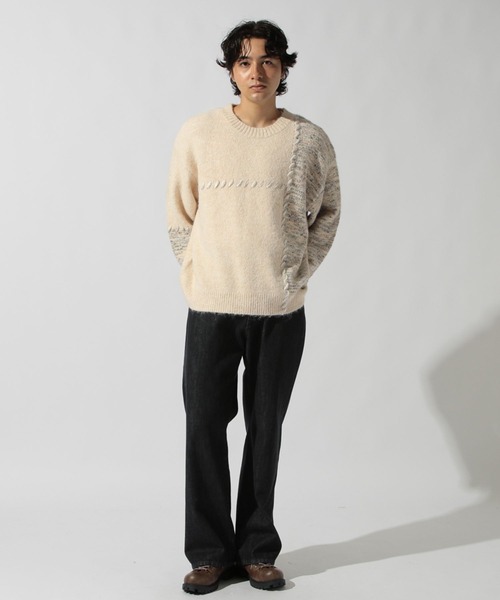 niko and...(ニコアンド)の「かがりステッチニットプルオーバー(ニット/セーター・メンズ・ブラウン/チャコール/アイボリー・MEDIUM/LARGE)」の13枚目の写真