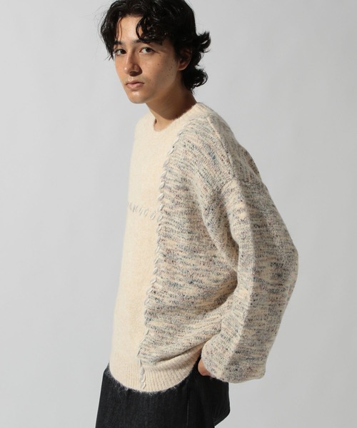 niko and...(ニコアンド)の「かがりステッチニットプルオーバー(ニット/セーター・メンズ・ブラウン/チャコール/アイボリー・MEDIUM/LARGE)」の7枚目の写真