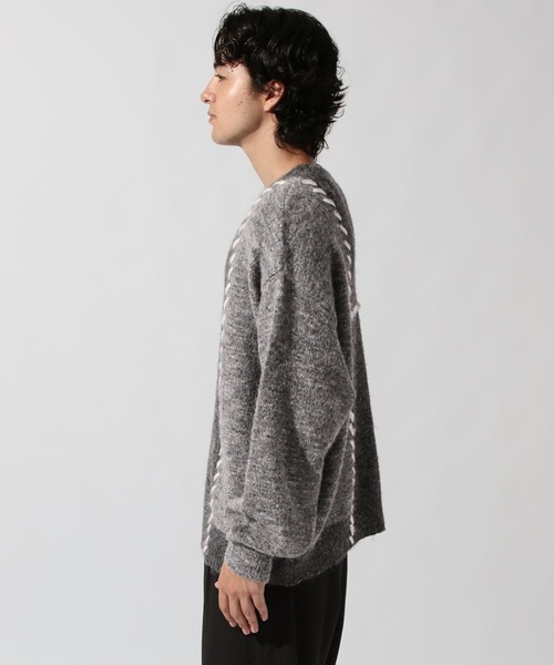 niko and...(ニコアンド)の「かがりステッチニットプルオーバー(ニット/セーター・メンズ・ブラウン/チャコール/アイボリー・MEDIUM/LARGE)」の20枚目の写真