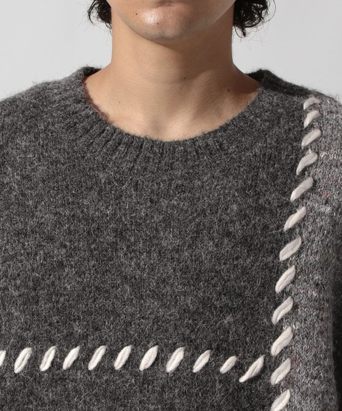 niko and...(ニコアンド)の「かがりステッチニットプルオーバー(ニット/セーター・メンズ・ブラウン/チャコール/アイボリー・MEDIUM/LARGE)」の22枚目の写真