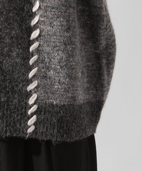 niko and...(ニコアンド)の「かがりステッチニットプルオーバー(ニット/セーター・メンズ・ブラウン/チャコール/アイボリー・MEDIUM/LARGE)」の15枚目の写真