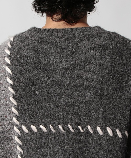 niko and...(ニコアンド)の「かがりステッチニットプルオーバー(ニット/セーター・メンズ・ブラウン/チャコール/アイボリー・MEDIUM/LARGE)」の16枚目の写真