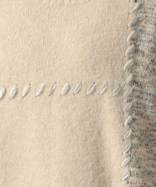 niko and...(ニコアンド)の「かがりステッチニットプルオーバー(ニット/セーター・メンズ・ブラウン/チャコール/アイボリー・MEDIUM/LARGE)」の19枚目の写真