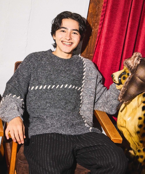 かがりステッチニットプルオーバー（ニット/セーター）｜niko and