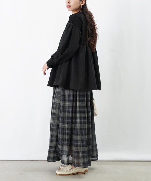 LUCA/LADY LUCK LUCA(ルカ/レディラックルカ)の「LC/LLL 布帛切替チュニック(Tシャツ/カットソー・レディース・ベージュ/ブラック/グレー・FREE)」の22枚目の写真