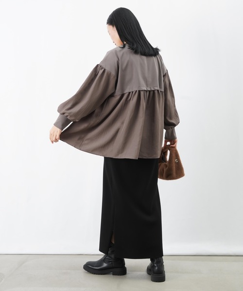 LUCA/LADY LUCK LUCA(ルカ/レディラックルカ)の「LC/LLL 布帛切替チュニック(Tシャツ/カットソー・レディース・ベージュ/ブラック/グレー・FREE)」の15枚目の写真